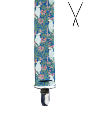 Men's Buckle 1922 | Y-Back Suspenders | Ali Wilkinson Cockatoo Print