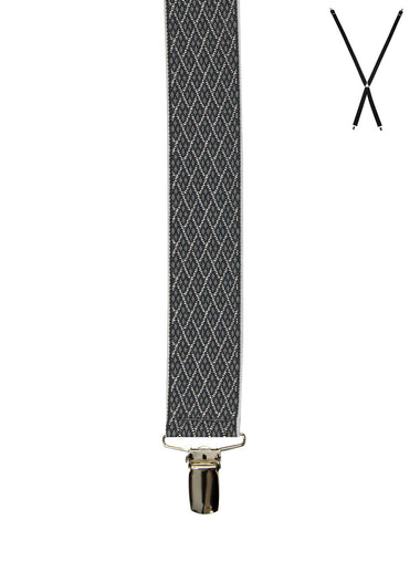 Men's Buckle 1922 | X-Back Suspenders | Grey Diamond Print