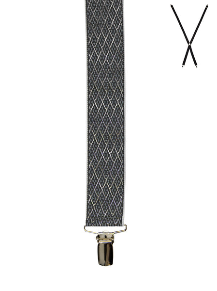 Men's Buckle 1922 | X-Back Suspenders | Grey Diamond Print