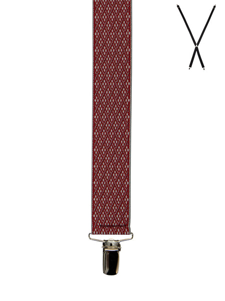 Men's Buckle 1922 | X-Back Suspenders | Red Diamond Print