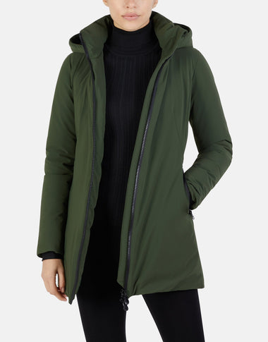 Women's Save the Duck | Lila Coat with Detachable Hood | Pine Green