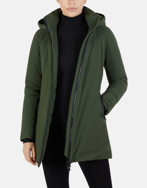 Women's Save the Duck | Lila Coat with Detachable Hood | Pine Green