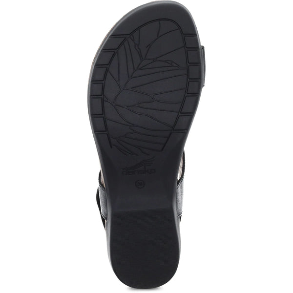 Women's Dansko | Reece Toe Loop Waxy Burnished Sandal | Black