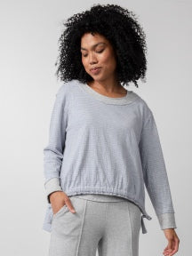 Women's Habitat Liv | Drawstring Boxy Sweatshirt Top | Haze Stripe