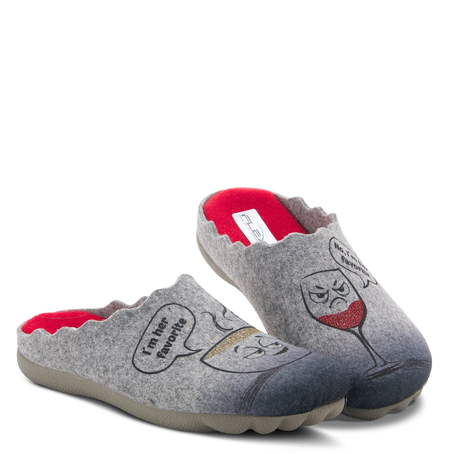 Håndbog hørbar mesterværk Women's Spring Step | Flex Us I'm Her Favorite Slippers | Grey - F.L.  CROOKS.COM