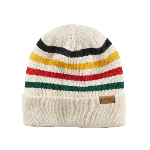 Women's Pendleton | Glacier Stripe Knit Beanie | Beige Multi