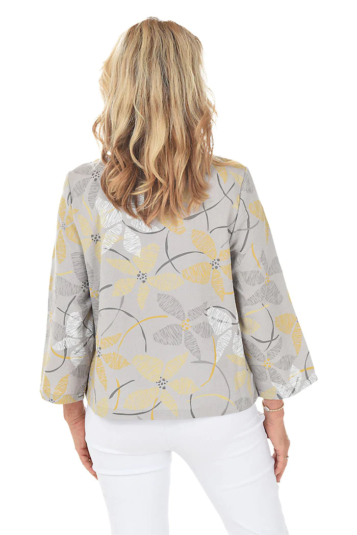 Women s Habitat Starflower Ruched Pullover Blouse Dove F.L