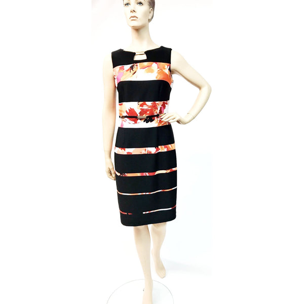 Women's Joseph Ribkoff | Swirl of Flower Paneled Dress | Black