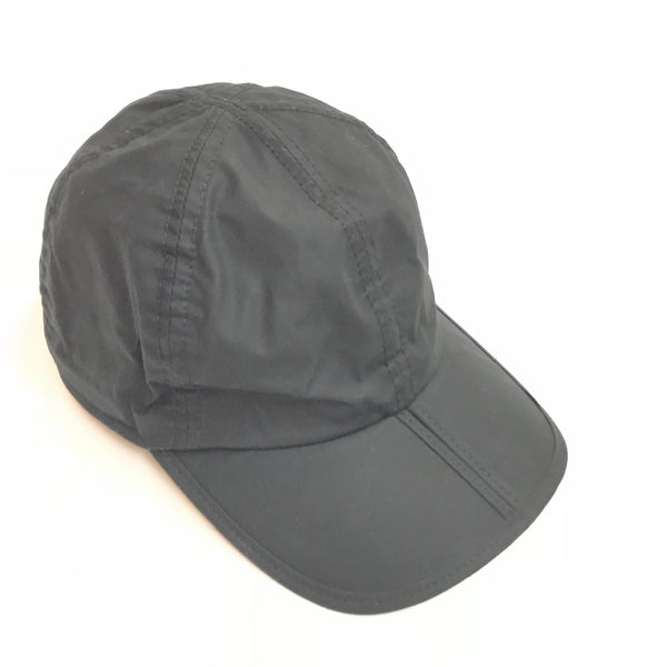 Men's Wigens | Waxed Cotton Baseball Cap with Folding Brim | Black - FL Crooks