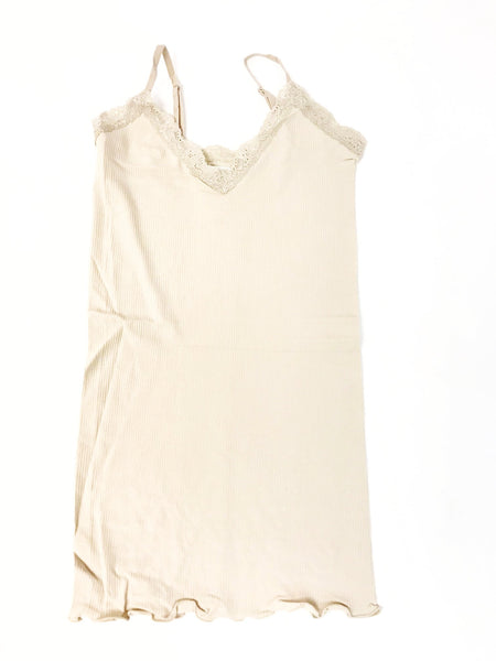 Women's Sugar Lips | Stretch Ribbed Camisole with Lace | Skin Nude