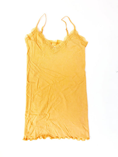 Women's Sugar Lips | Stretch Ribbed Camisole with Lace | Tangerine