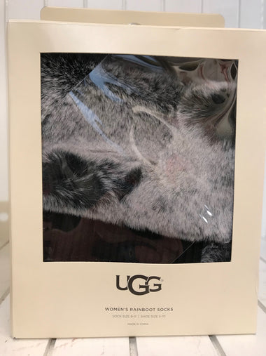 Women's UGG | Faux Fur Short Rainboot Sock | Charcoal
