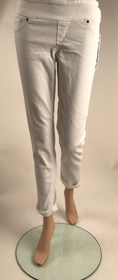Women's Up! Pants | White Jean Pull On Pant 30" Inseam | White