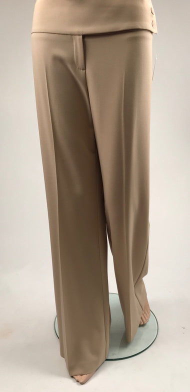 Women's Margaret M | Wide Leg and Wide Waistband Fashion Pant | Beige | Size 12 only