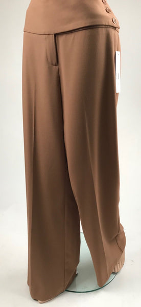 Women's Margaret M | Wide Leg and Wide Waistband Fashion Pant | Camel
