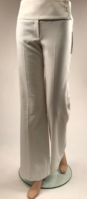 Women's Margaret M | Wide Leg and Wide Waistband Fashion Pant | Winter White | Size 0 