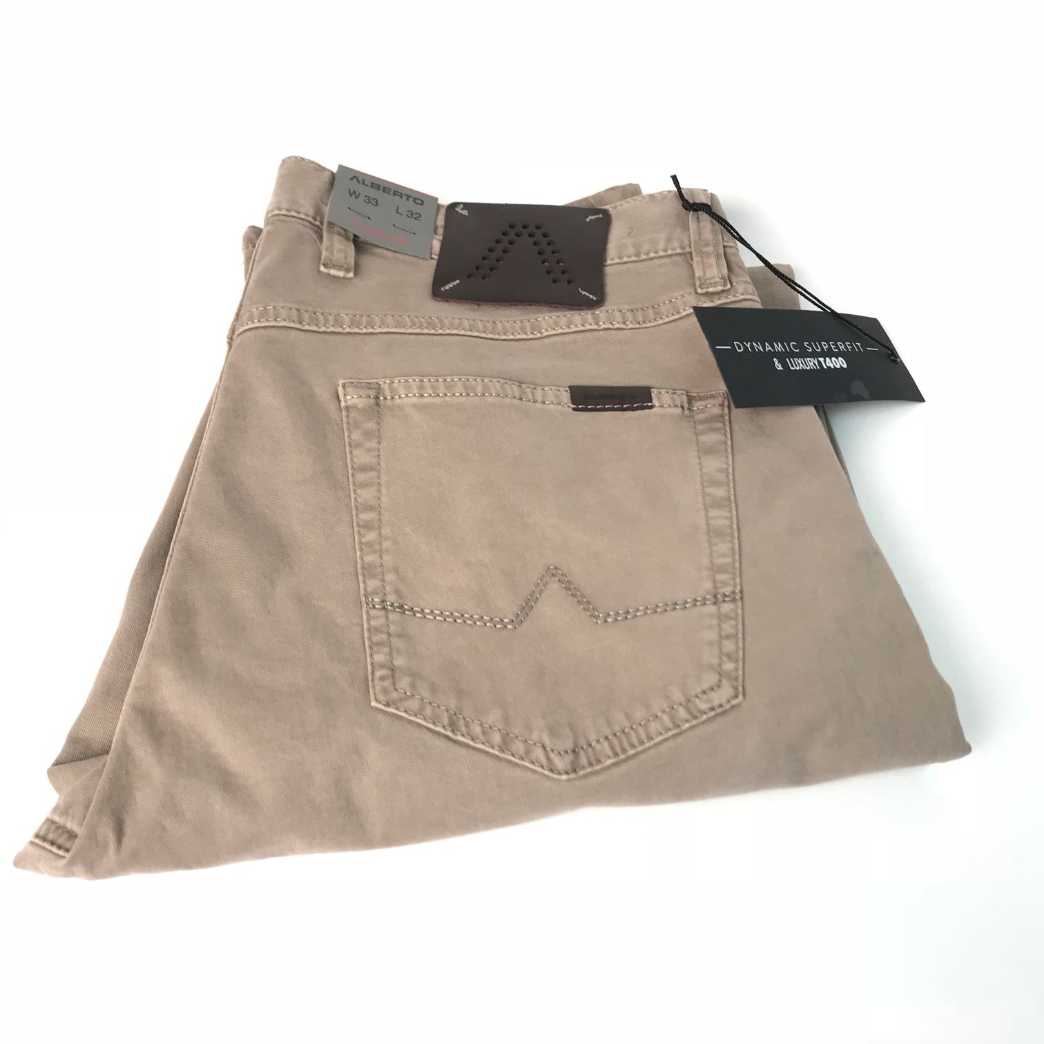 Men's Alberto | 1604 Stone Modern Jean | Luxury T400 | Khaki - F.L.