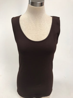 Women's Sugar Lips | Relaxed Fit Ribbed Tank Top | Chocolate Brown