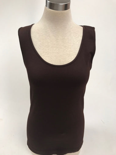 Women's Sugar Lips | Relaxed Fit Original Seamless Ribbed Tank Top | Chocolate Brown