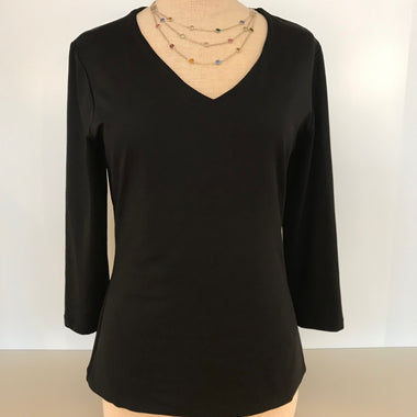 Women's Judy P | V-Neck Top | Black - Size XL only