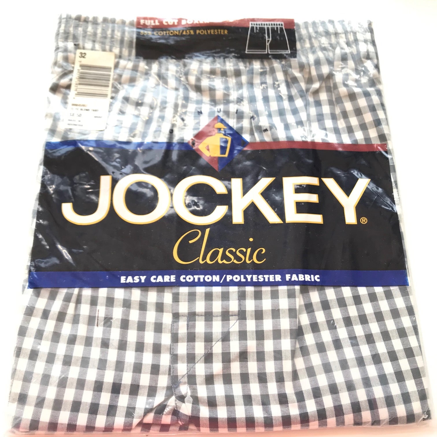 Men's Jockey | Vintage Full Cut Cotton Blend Boxer | Navy Tartan