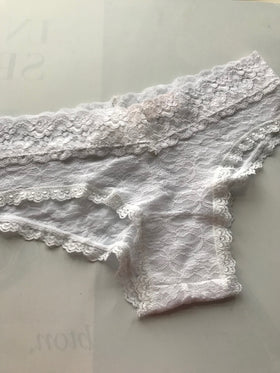 Women's Coobie | Lace Hipster Underwear | White - F.L. CROOKS.COM 