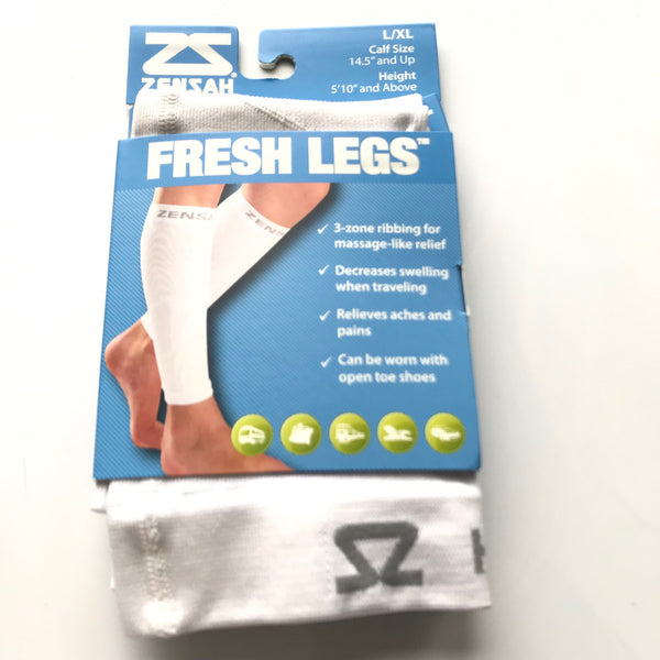 Men's Zensah | FRESH LEG Compression Leg Sleeves | White