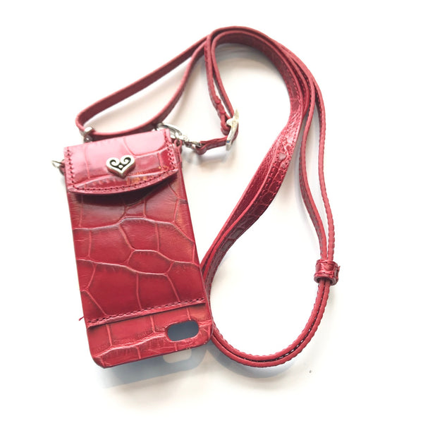 Women's Brighton | Lipstick and Phone Pocket Crossbody | Red
