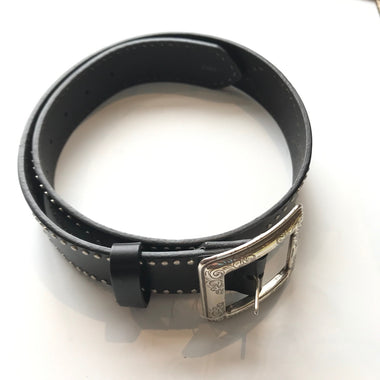 Women's Brighton | Silver Buckle Studded Belt | Black