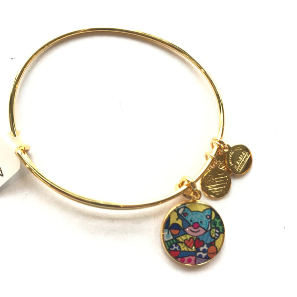Women's Alex & Ani | Romero Britto Friendship Bear Bracelet | Yellow Gold