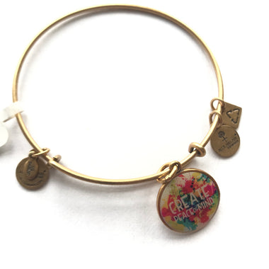 Women's Alex And Ani | Peace of Mind Bangle Bracelet | Rose Gold