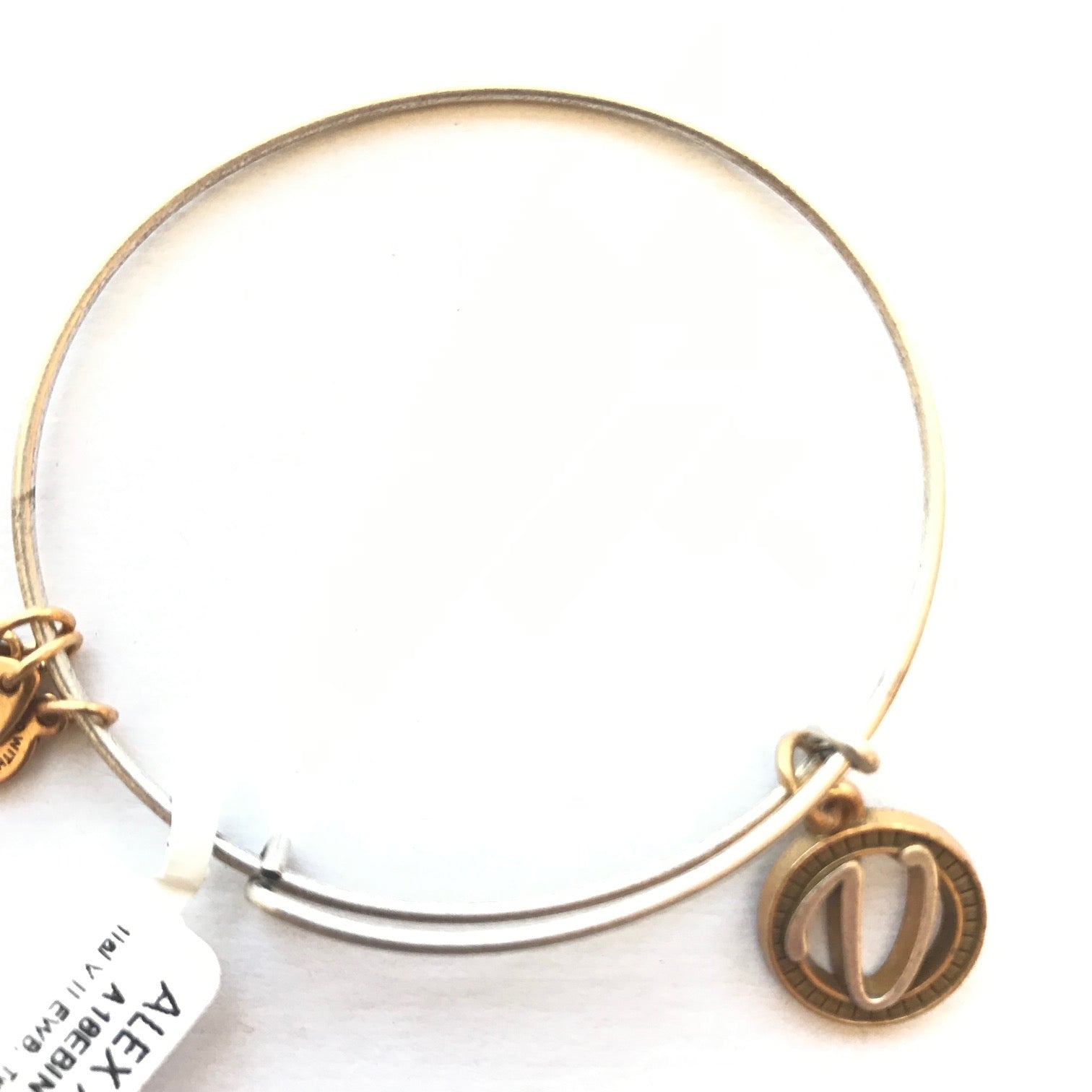 Women's Alex And Ani Initial V II Two Tone Bangle Bracelet