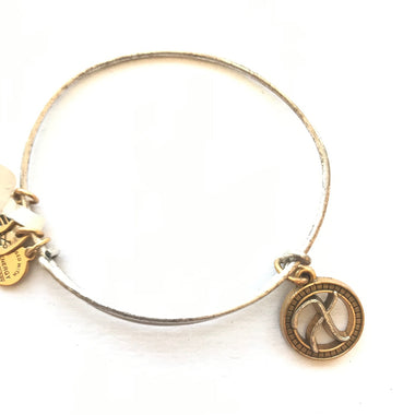 Women's Alex And Ani | Initial X II Two Tone Bangle Bracelet | Silver