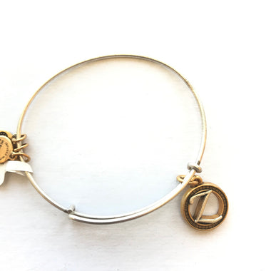 Women's Alex And Ani | Initial Z II Two Tone Bangle Bracelet | Silver