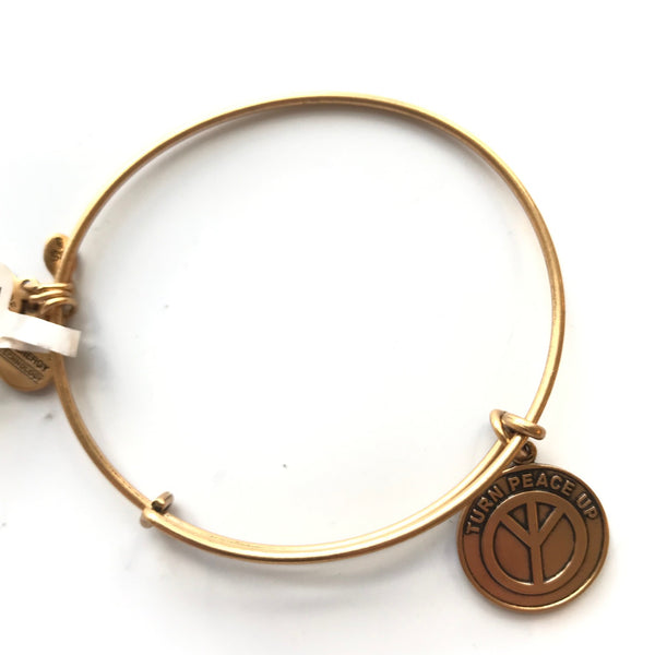 Women's Alex And Ani | Turn Peace Up Bangle Bracelet | Rose Gold