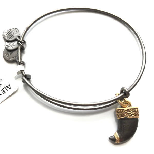 Women's Alex And Ani | Tigers Claw Two Tone Bracelet | Midnight Silver