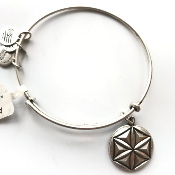 Women's Alex And Ani | Aphrodite's Flower Bangle Bracelet | Silver