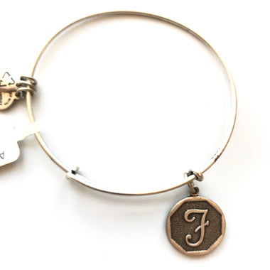Women's Alex And Ani | Initial F Bangle Bracelet | Silver