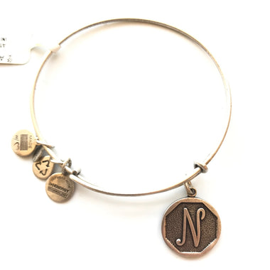 Women's Alex And Ani | Initial N Bangle Bracelet | Silver