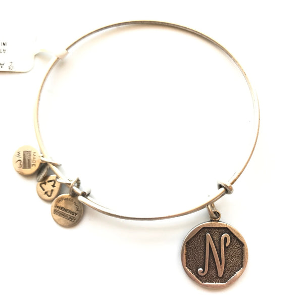 Women's Alex And Ani | Initial N Bangle Bracelet | Silver