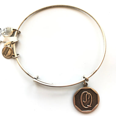 Women's Alex And Ani | Initial Q Bangle Bracelet | Silver