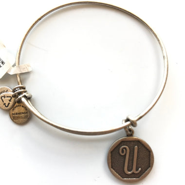 Women's Alex And Ani | Initial U Bangle Bracelet | Silver