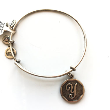 Women's Alex And Ani | Initial Y Bangle Bracelet | Silver