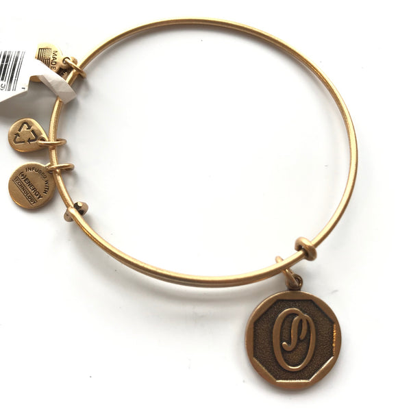 Women's Alex And Ani | Initial O Bangle Bracelet | Rose Gold