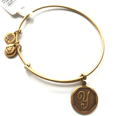 Women's Alex And Ani | Initial Y Bangle Bracelet | Rose Gold