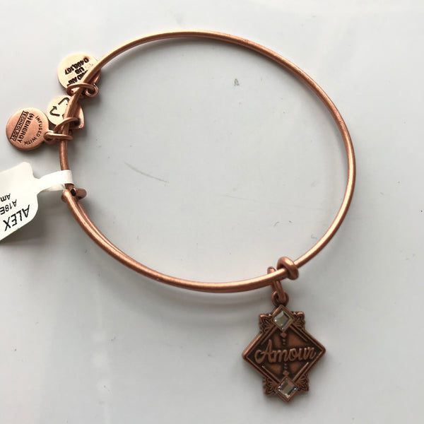 Women's Alex And Ani | Amour Bangle Bracelet | Rose Gold