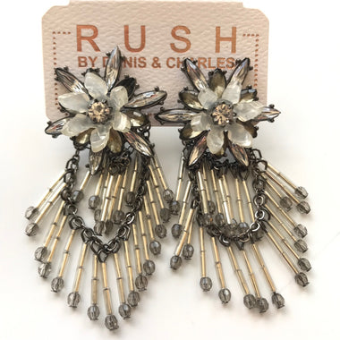 Women's RUSH by Denis & Charles | Floral Earrings | Grey