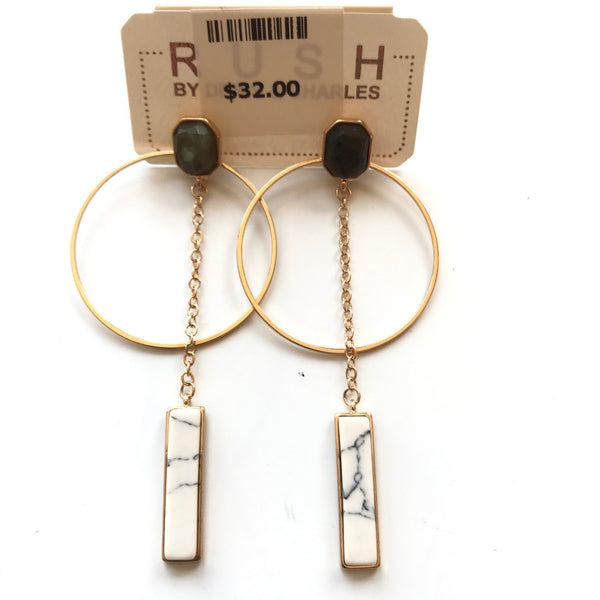 Women's RUSH by Denis & Charles | Howlite/Carbrodorite Drop Earrings
