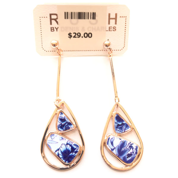 Women's RUSH by Denis & Charles | Tear Drop Earrings | Blue/White
