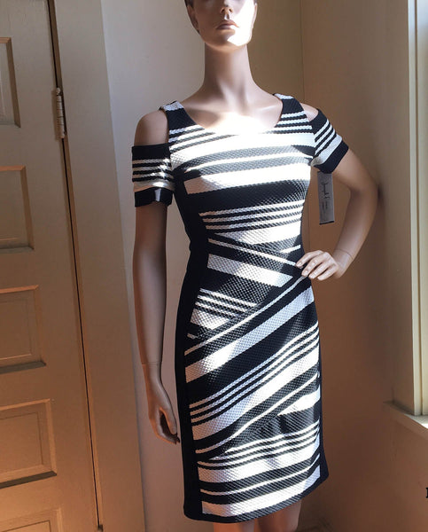 Women's Joseph Ribkoff | Style# 172853 Dress| Black/White - FL Crooks